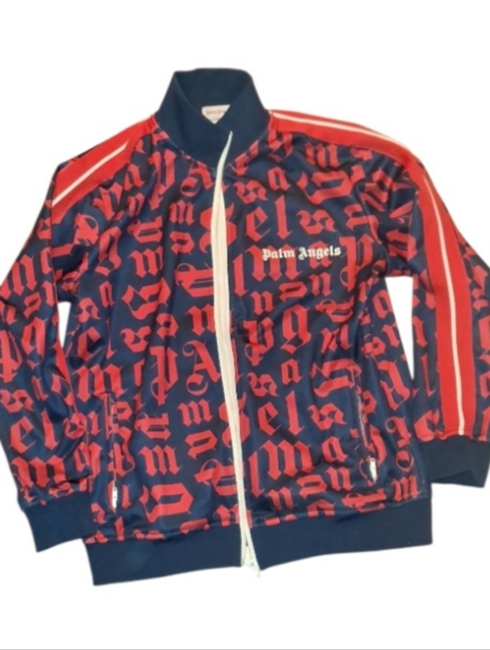Palm angels monogram full zip AOP Track jacket blue red unisex men's M